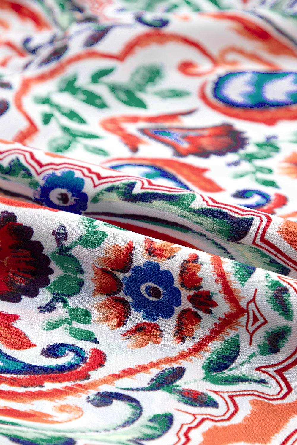 Printed Tie Neck Short Sleeve Dress - Primrose Signature Boutique