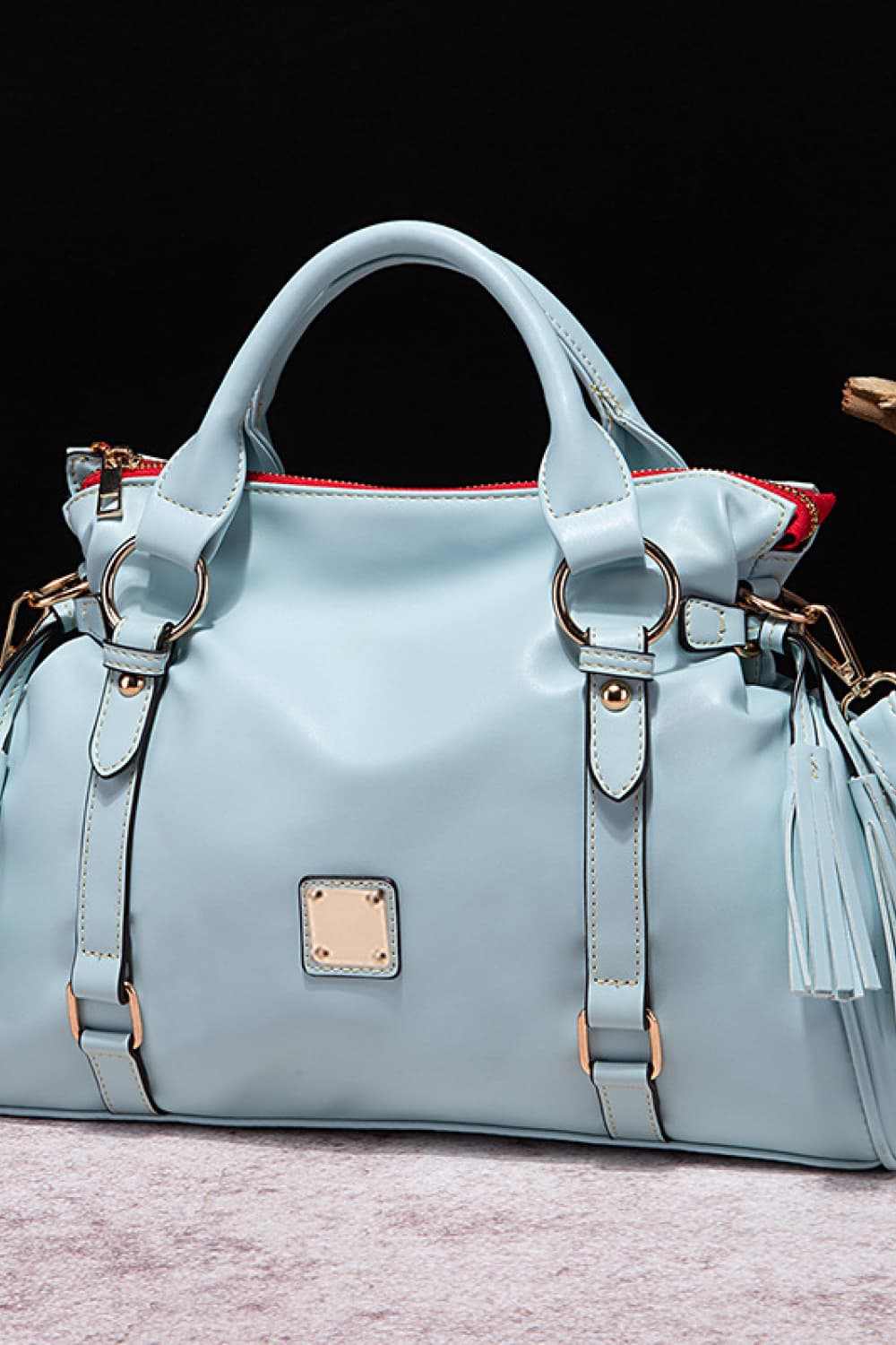 PU Leather Handbag with Tassels - Primrose Signature Boutique