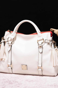 PU Leather Handbag with Tassels - Primrose Signature Boutique