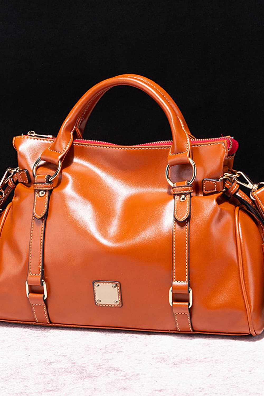 PU Leather Handbag with Tassels - Primrose Signature Boutique