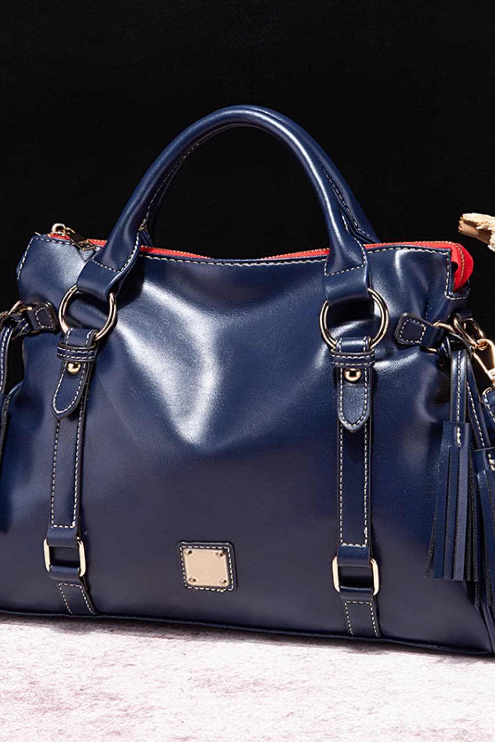 PU Leather Handbag with Tassels - Primrose Signature Boutique