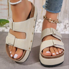 PU Leather Studded Platform Sandals - Primrose Signature Boutique