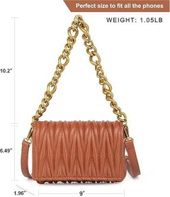 Quilted Vegan Leather Chain Strap Crossbody - Primrose Signature Boutique