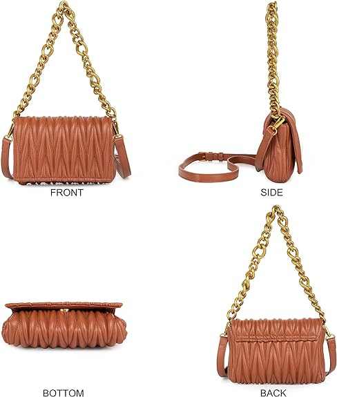 Quilted Vegan Leather Chain Strap Crossbody - Primrose Signature Boutique