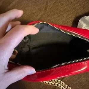 Red Cosmetic Bag with chain - Primrose Signature Boutique