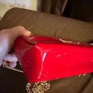 Red Cosmetic Bag with chain - Primrose Signature Boutique