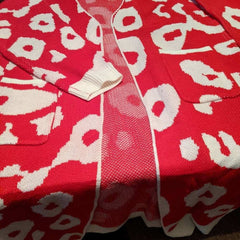 Red Open Front Leopard Print Cardigan - Primrose Signature Boutique