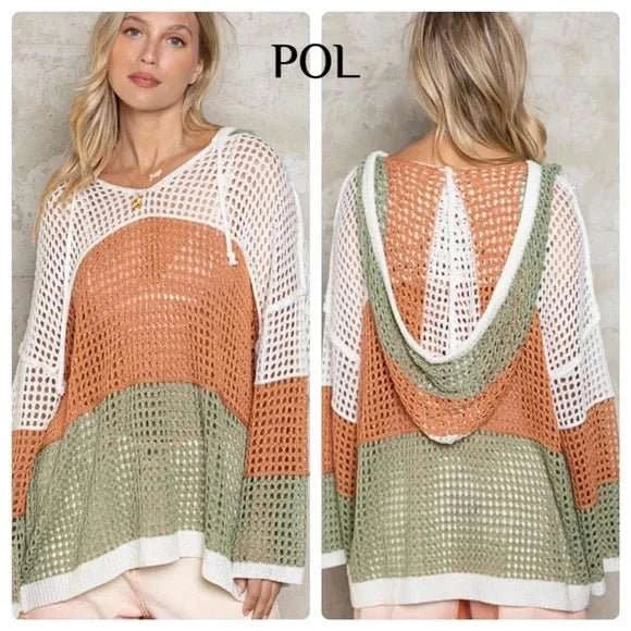 Relaxed Fit Hooded Sweater - Primrose Signature Boutique