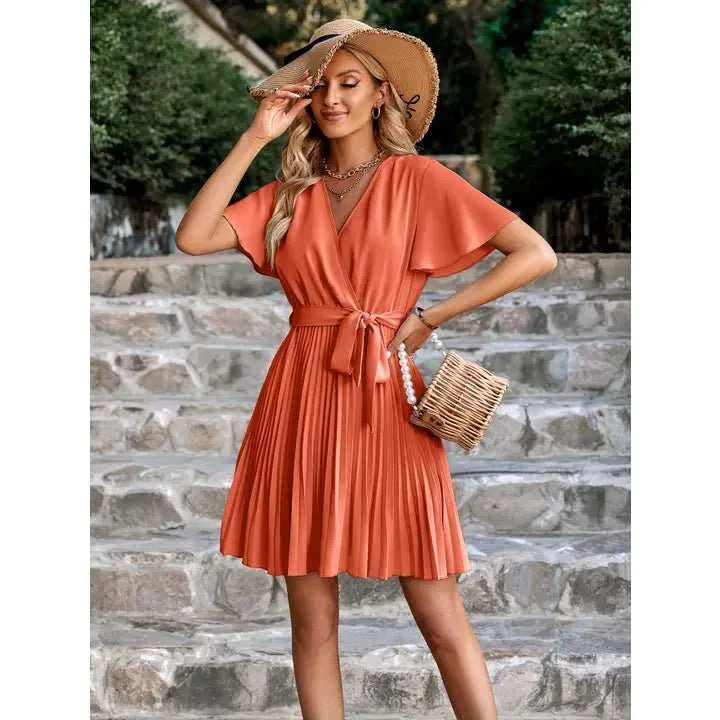 romantic pleated dress - Primrose Signature Boutique