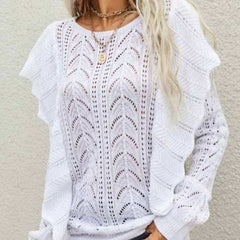 Ruffle Detail Sweater - Primrose Signature Boutique
