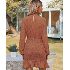 Ruffle High Neck Dress - Primrose Signature Boutique