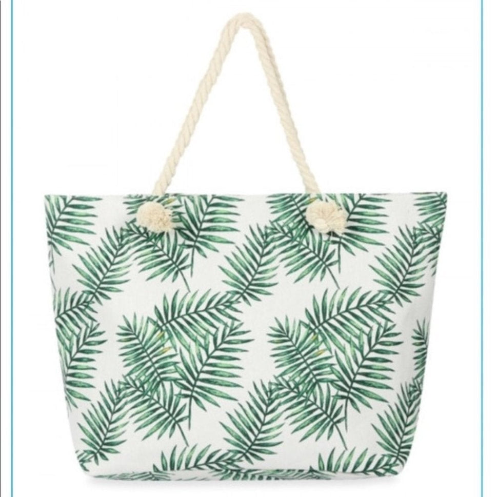 Palm Print Extea Large Tote