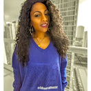 Switch Royal Blue V-neck Sweatshirt Dress 2 image