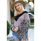 Switch Brushed Leopard Hacci Knit Color Block Top 2 image