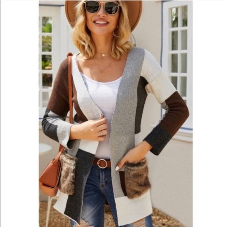 Color Block Cardigan