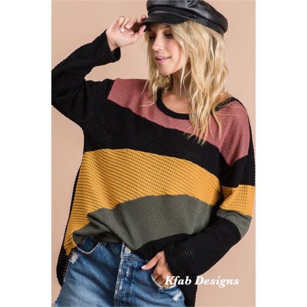 Color Block Light Weight Sweater