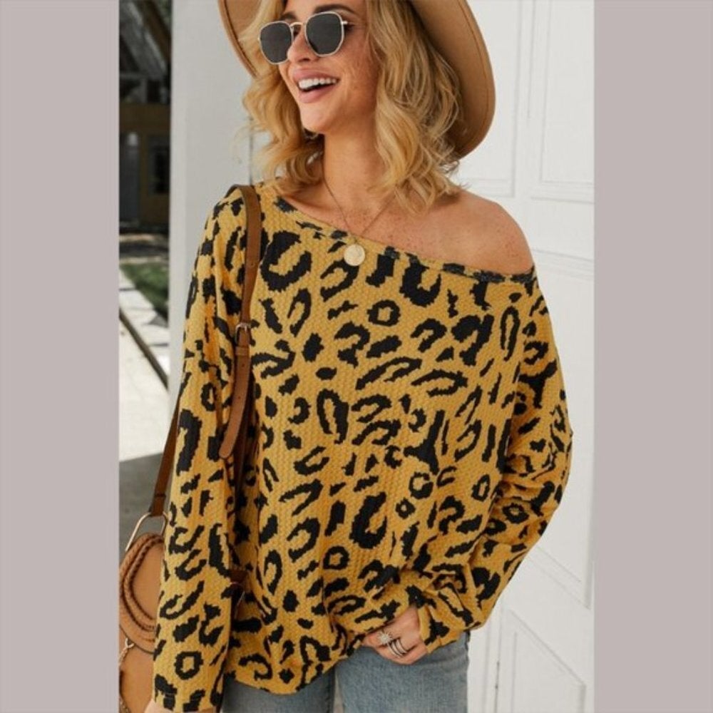 Leopard Print Long Sleeve Top