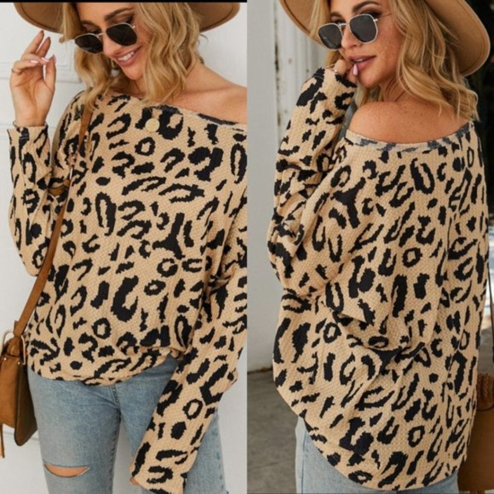 Leopard Print Long Sleeve Top