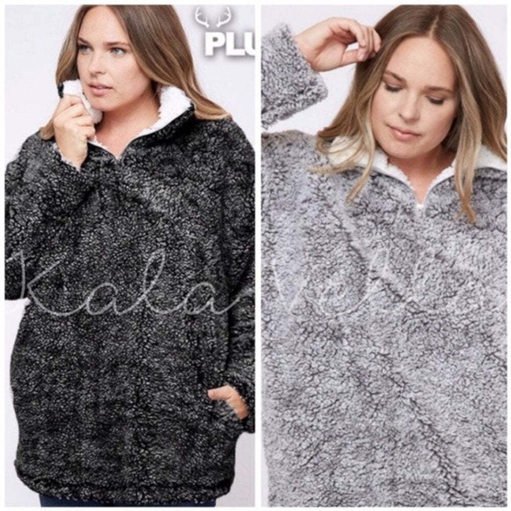 Plus Size Charcoal Soft Pull Over Sweater