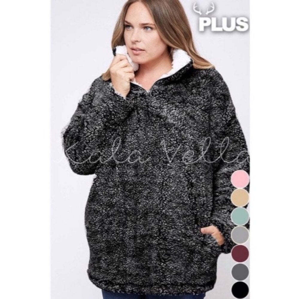 Plus Size Charcoal Soft Pull Over Sweater