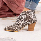 Switch Front Deep Vcut Leopard Block Heel Booties 2 image