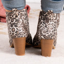 Switch Front Deep Vcut Leopard Block Heel Booties 3 image