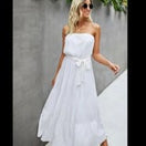 Switch Strapless High Waist Maxi Tie Ruffle Dress 2 image