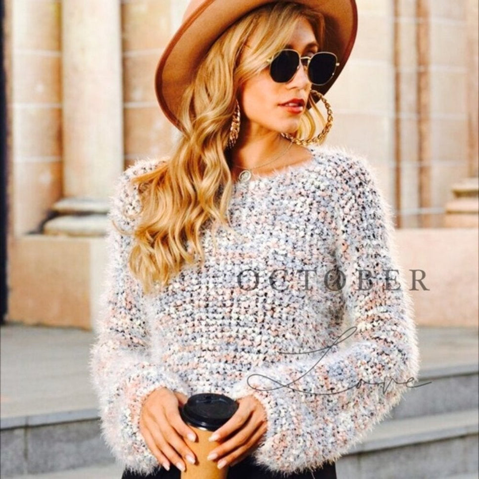 Crop Confetti Knit Sweater