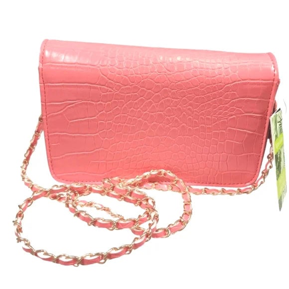 Croc Crossbody Pink/ Salmon Bag