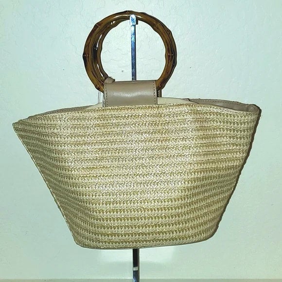 Bamboo Handle Tote Bag