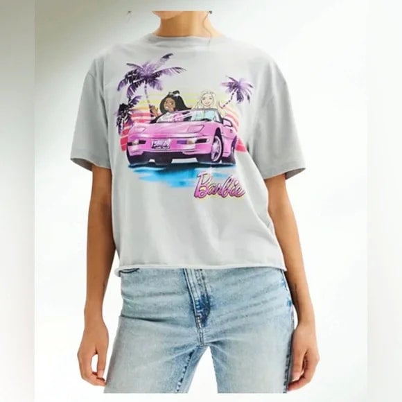 Barbie Convertible Cropped Short Sleeve Tee