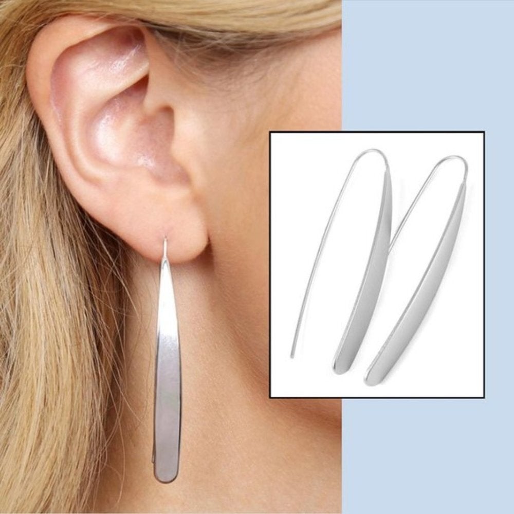 Threader Earrings - Color Matte Silver