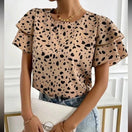 Switch Leopard Lightweight Ruffle Sleeve Blouse 2 image