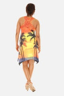 Switch Palm Tree Orange Short Dress 2 image