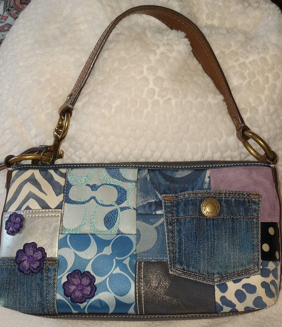 Denim Patchwork Shoulder Bag