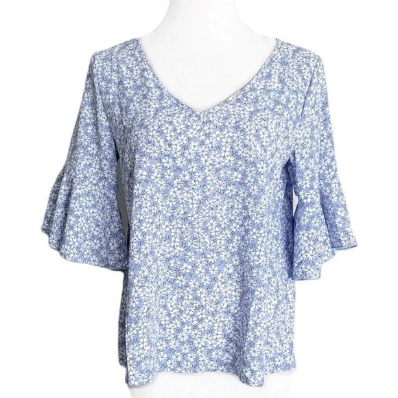 Bell Flutter Sleeve Floral Top