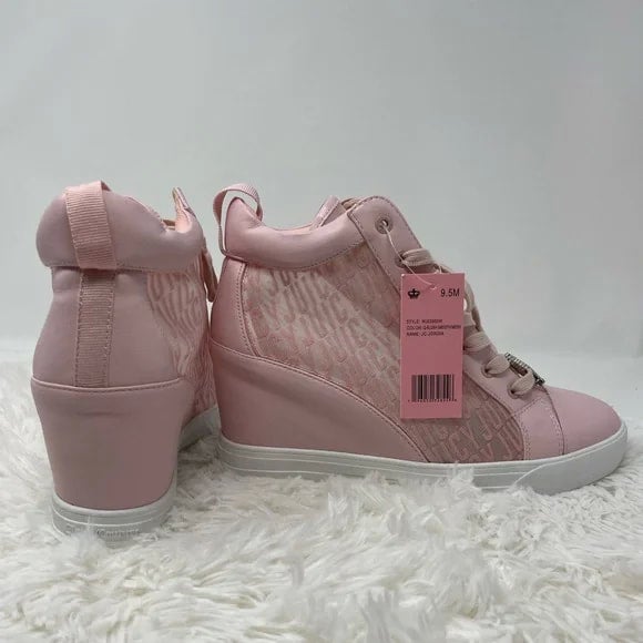 Juicy Couture Pink Jorgia Quilted Wedge Sneakers