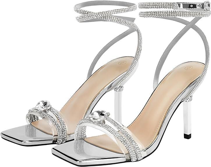 Women's Rhinestone Strappy Heels