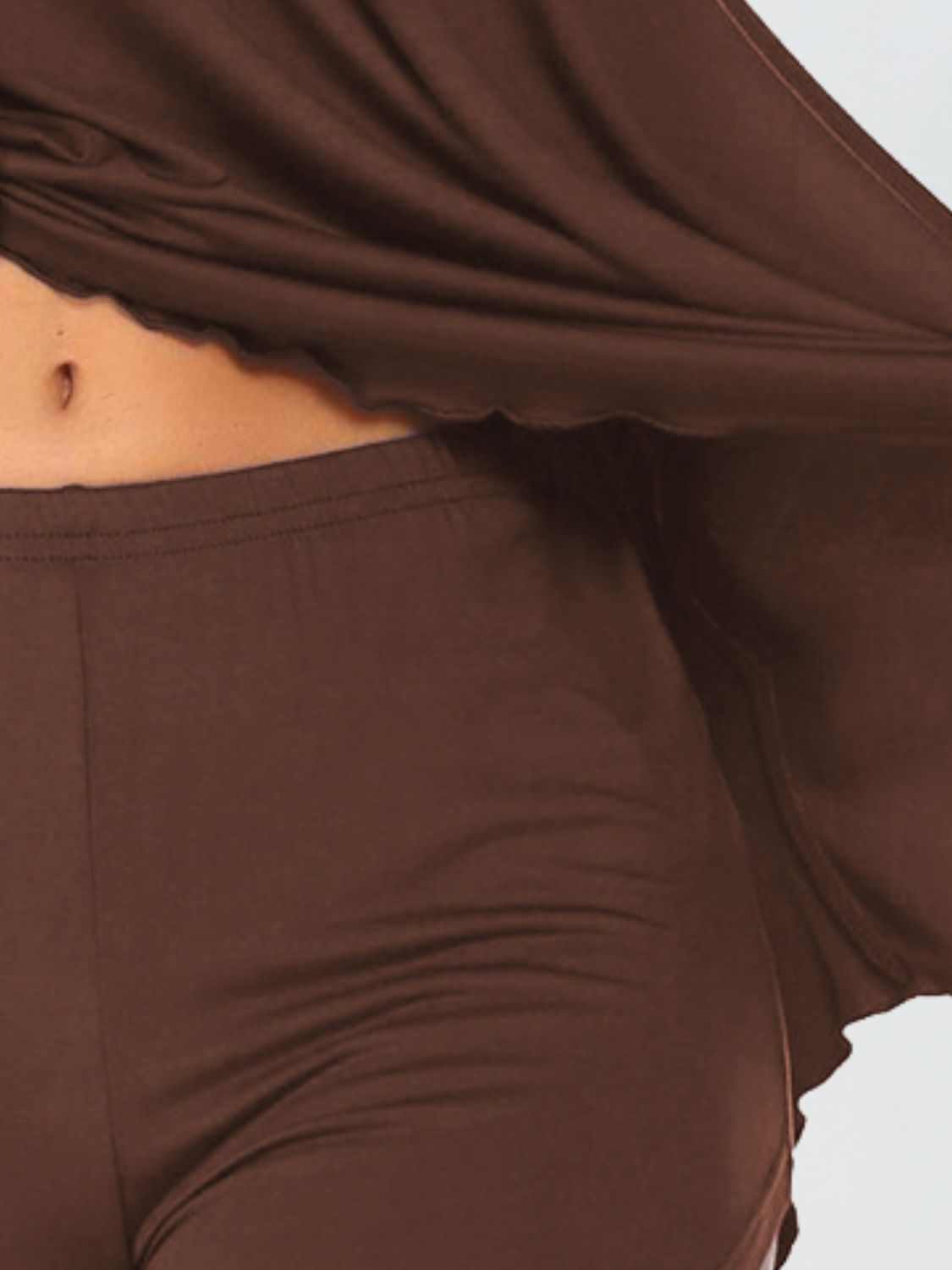 Scoop Neck Top and Shorts Lounge Set - Primrose Signature Boutique