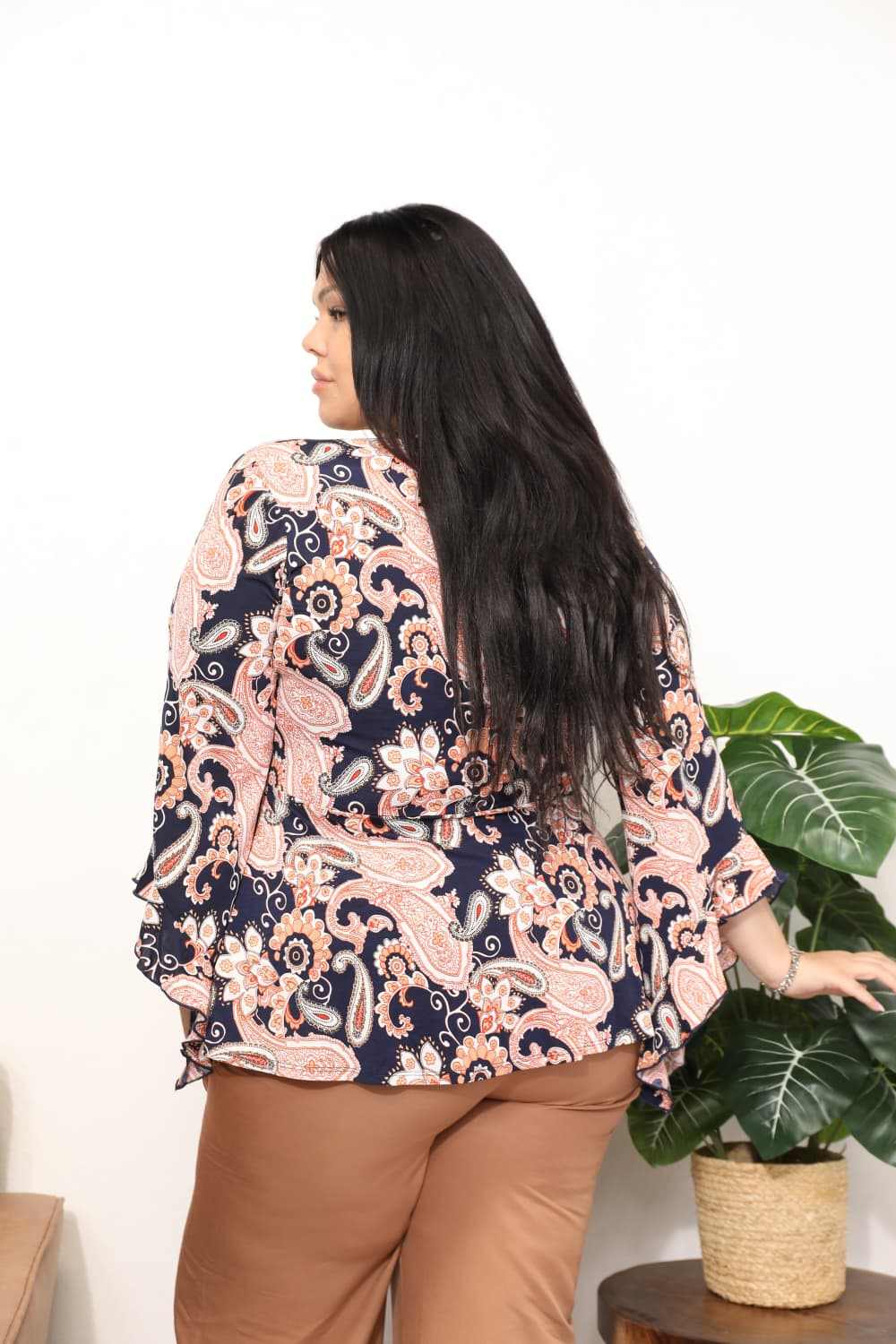 Sew In Love Full Size Angel Sleeve Top with Wrap Tie Body - Primrose Signature Boutique