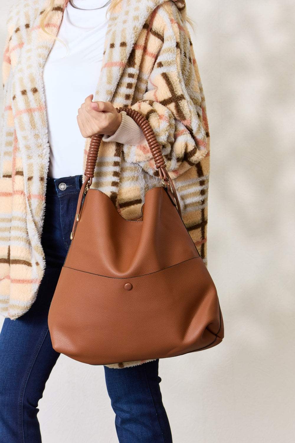 SHOMICO Vegan Leather Handbag with Pouch - Primrose Signature Boutique