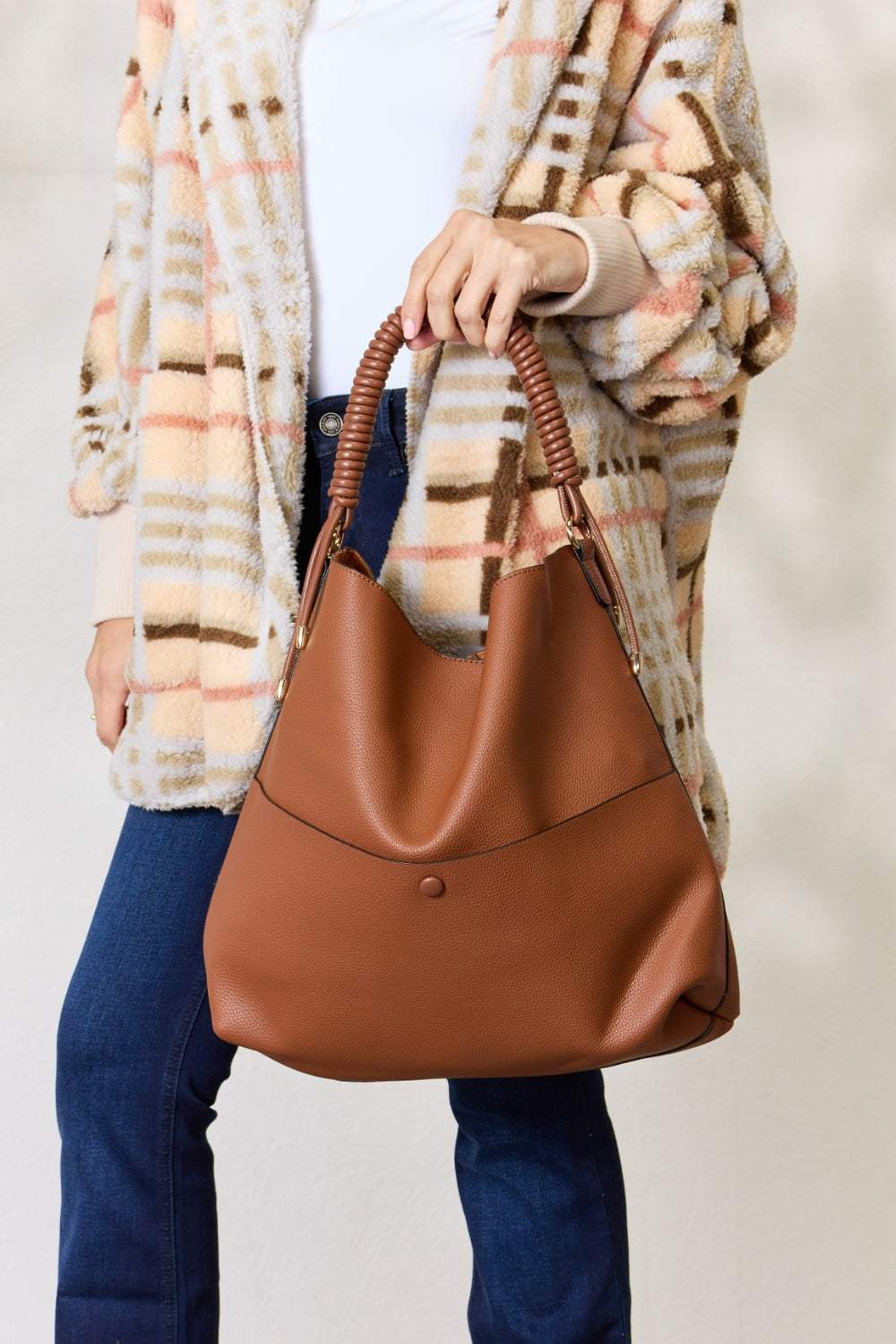 SHOMICO Vegan Leather Handbag with Pouch - Primrose Signature Boutique