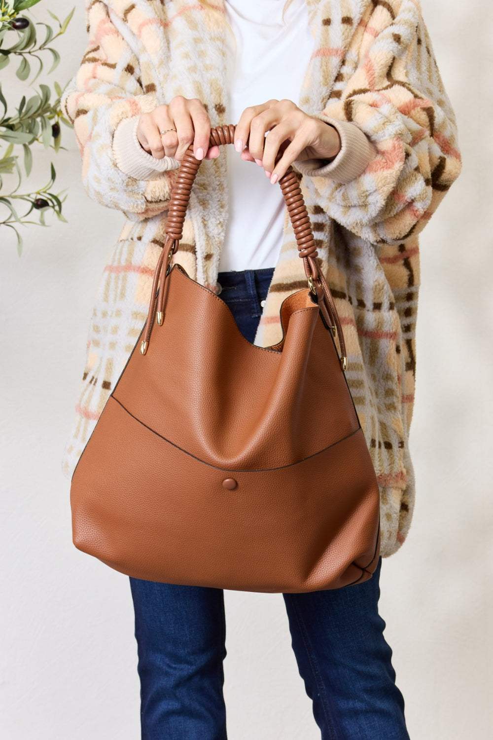 SHOMICO Vegan Leather Handbag with Pouch - Primrose Signature Boutique