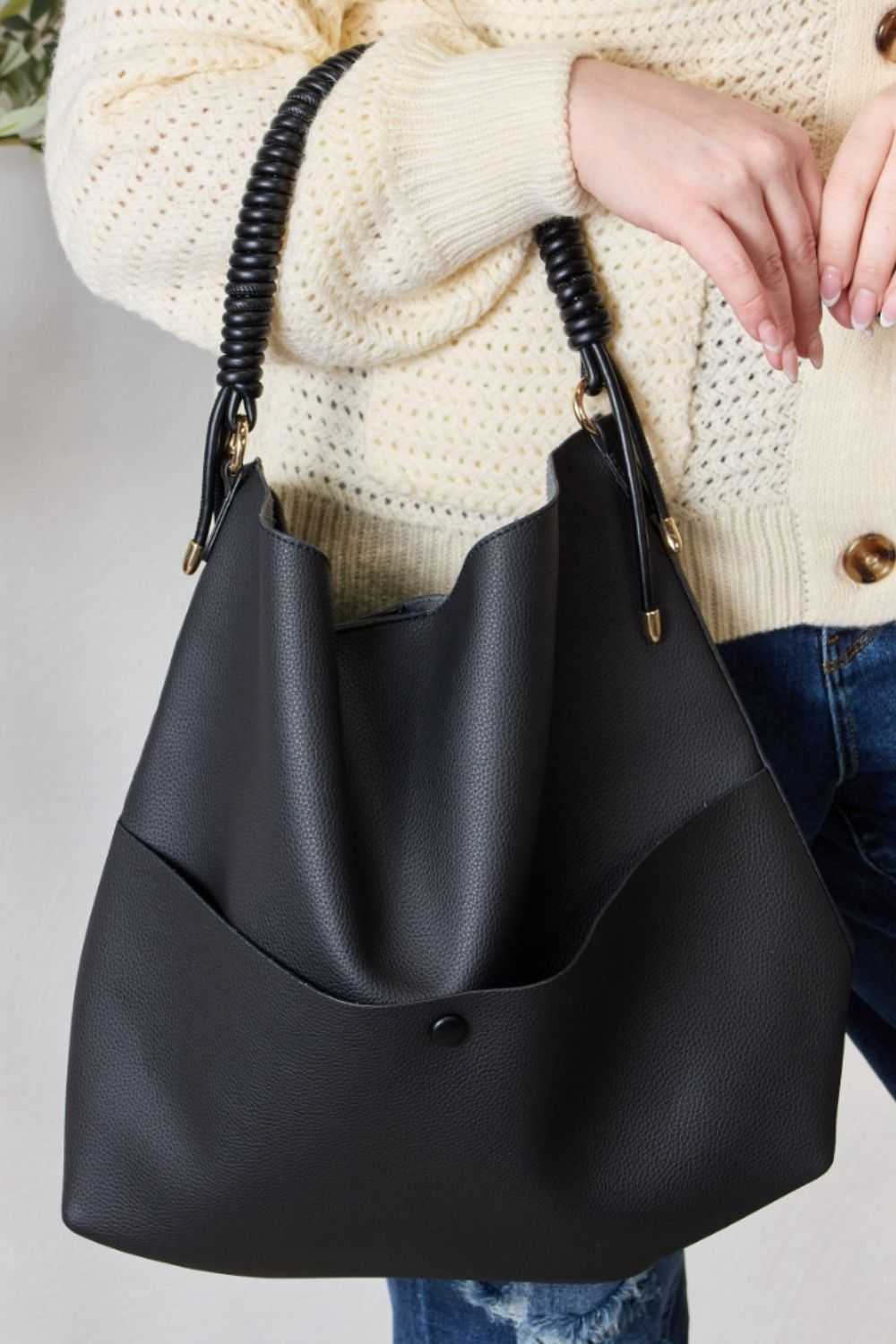 SHOMICO Vegan Leather Handbag with Pouch - Primrose Signature Boutique