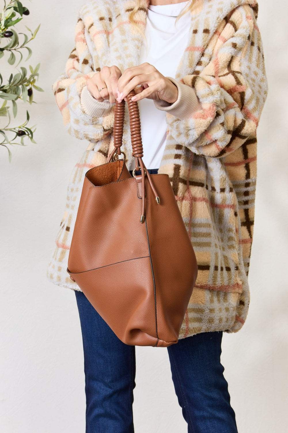 SHOMICO Vegan Leather Handbag with Pouch - Primrose Signature Boutique