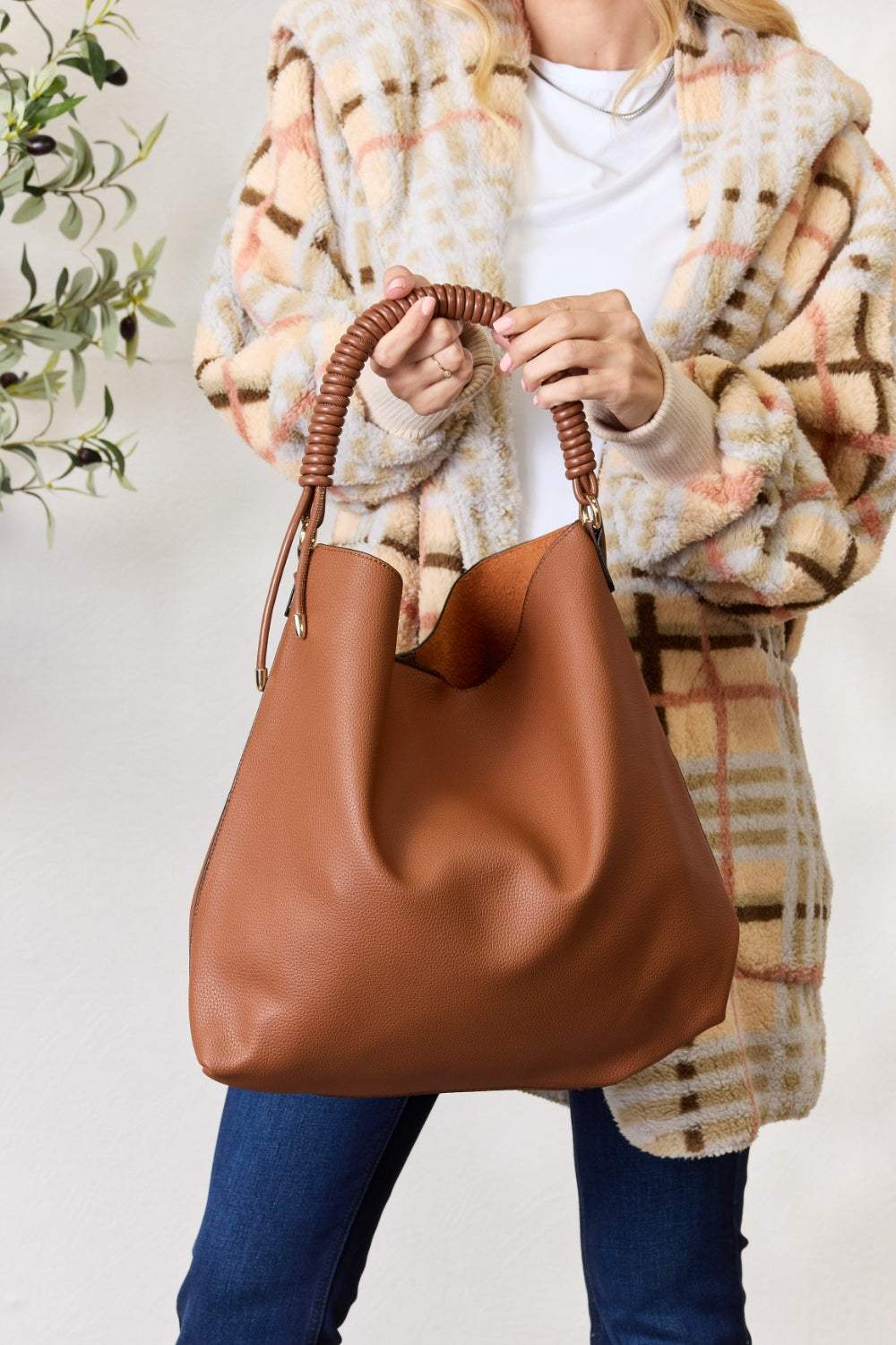 SHOMICO Vegan Leather Handbag with Pouch - Primrose Signature Boutique
