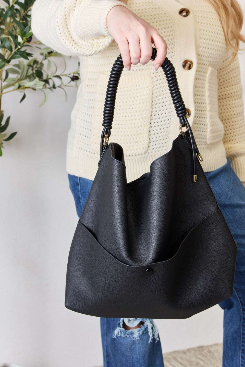 SHOMICO Vegan Leather Handbag with Pouch - Primrose Signature Boutique