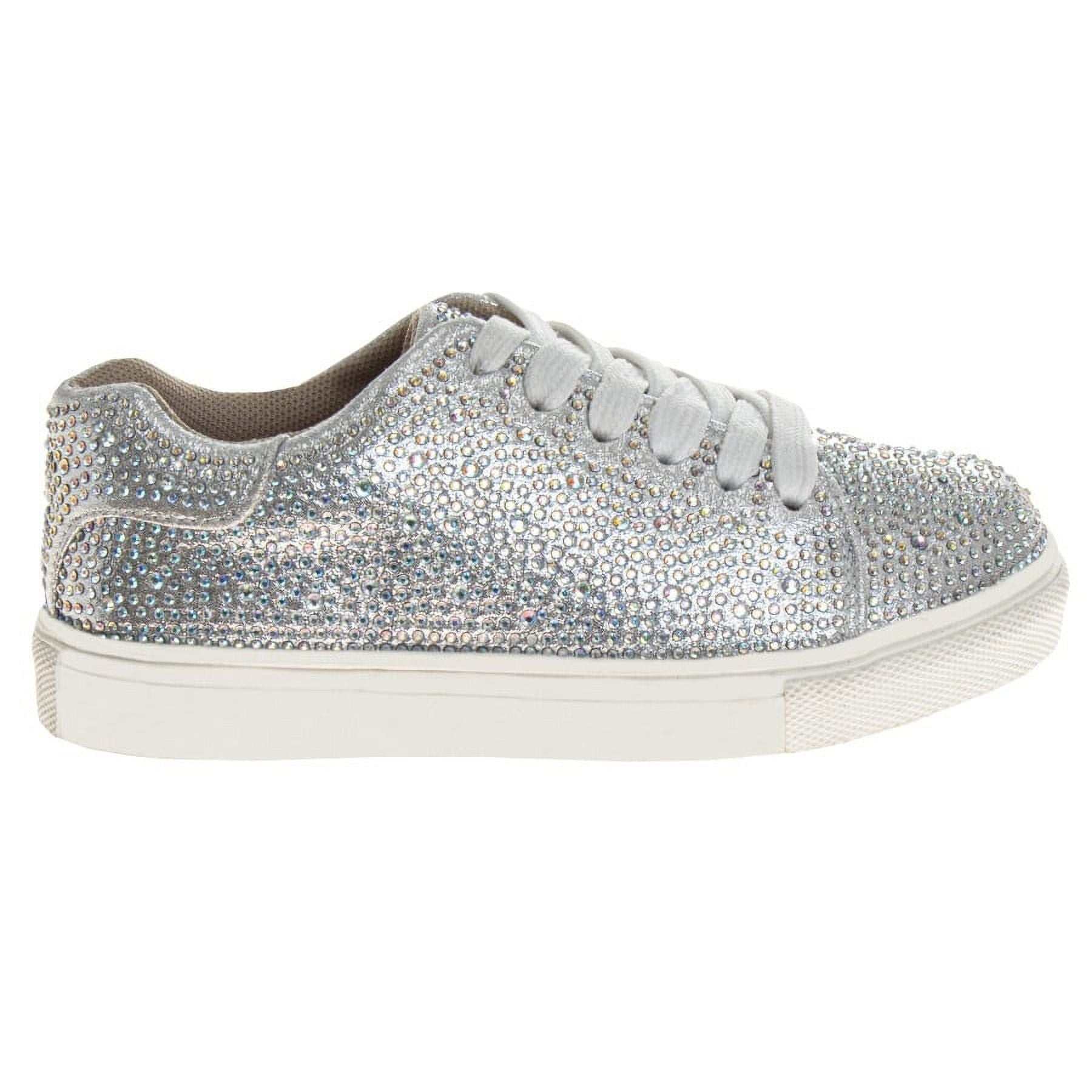 Silver Glitzy Sneakers Women's Size 7 - Primrose Signature Boutique