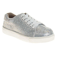 Silver Glitzy Sneakers Women's Size 7 - Primrose Signature Boutique