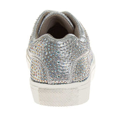 Silver Glitzy Sneakers Women's Size 7 - Primrose Signature Boutique